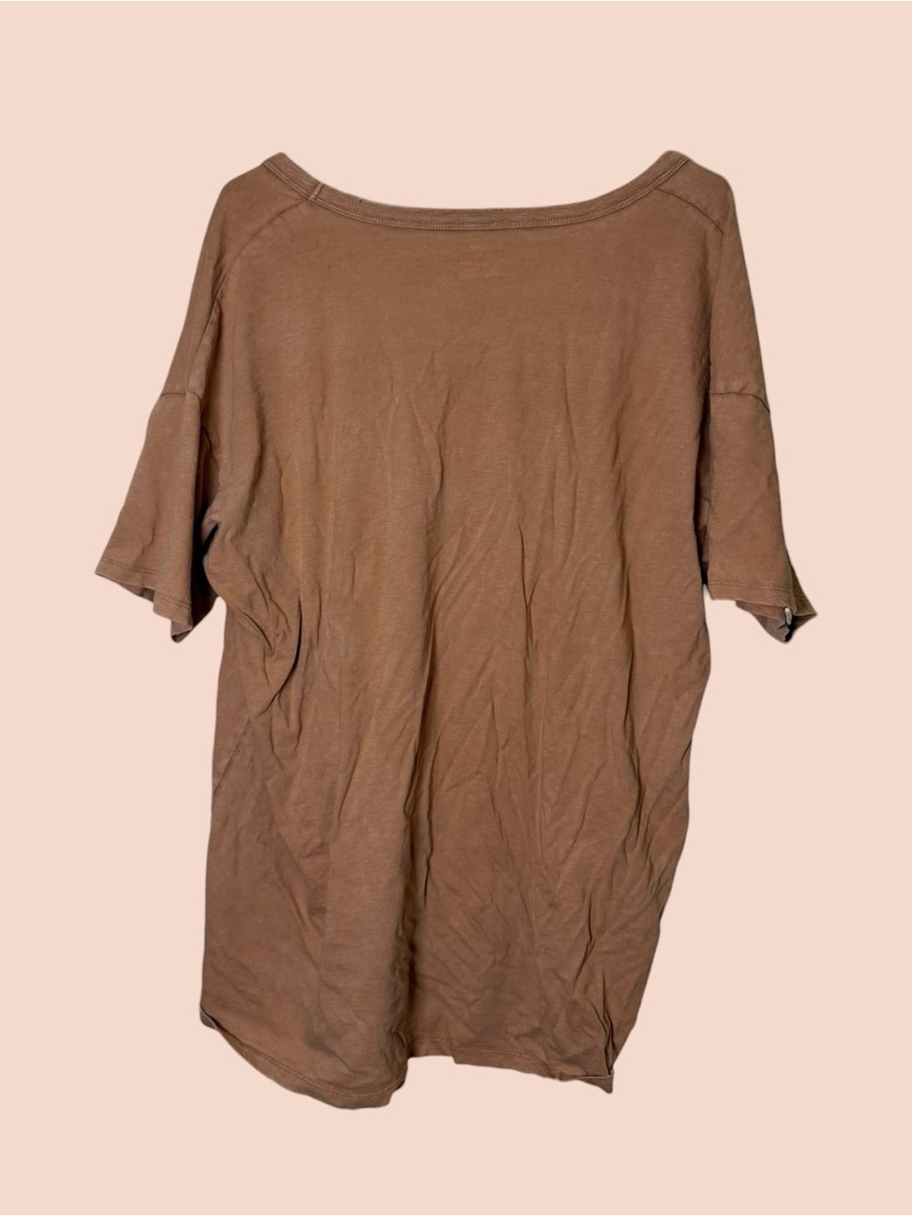 Aerie Oversized Boyfriend Scoop Neck Short Sleeve Tee - Brown - Picture 2 of 4